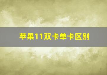 苹果11双卡单卡区别