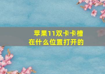 苹果11双卡卡槽在什么位置打开的