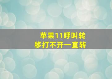 苹果11呼叫转移打不开一直转