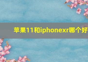 苹果11和iphonexr哪个好