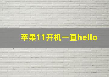 苹果11开机一直hello