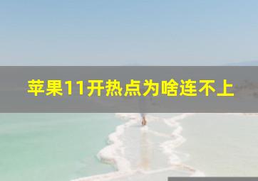 苹果11开热点为啥连不上