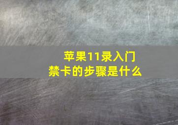 苹果11录入门禁卡的步骤是什么