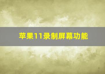 苹果11录制屏幕功能