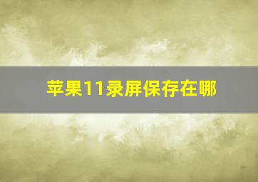 苹果11录屏保存在哪