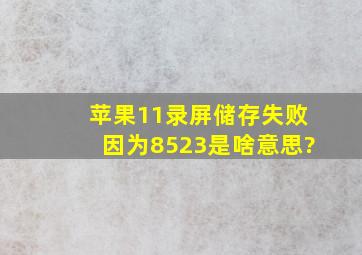 苹果11录屏储存失败因为8523是啥意思?