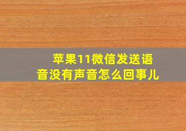 苹果11微信发送语音没有声音怎么回事儿