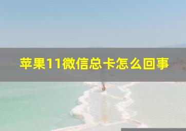 苹果11微信总卡怎么回事