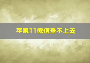 苹果11微信登不上去