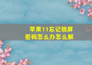 苹果11忘记锁屏密码怎么办怎么解