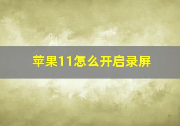 苹果11怎么开启录屏