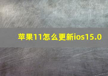 苹果11怎么更新ios15.0