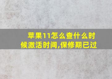 苹果11怎么查什么时候激活时间,保修期已过