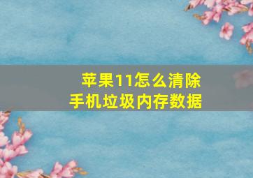 苹果11怎么清除手机垃圾内存数据