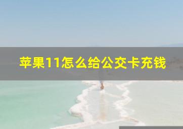 苹果11怎么给公交卡充钱