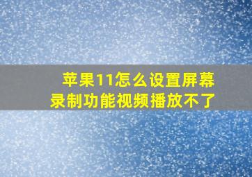 苹果11怎么设置屏幕录制功能视频播放不了