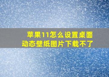 苹果11怎么设置桌面动态壁纸图片下载不了