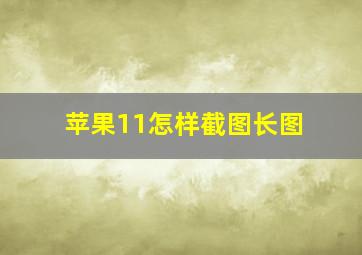 苹果11怎样截图长图