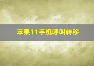 苹果11手机呼叫转移