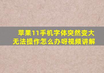 苹果11手机字体突然变大无法操作怎么办呀视频讲解