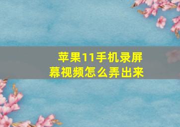 苹果11手机录屏幕视频怎么弄出来