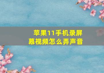 苹果11手机录屏幕视频怎么弄声音