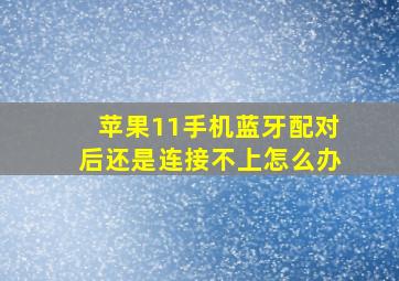 苹果11手机蓝牙配对后还是连接不上怎么办