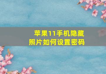 苹果11手机隐藏照片如何设置密码