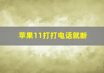 苹果11打打电话就断