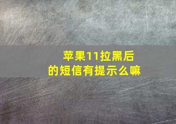 苹果11拉黑后的短信有提示么嘛