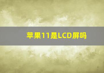 苹果11是LCD屏吗