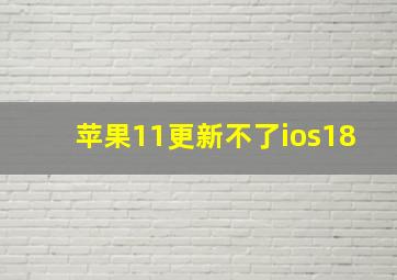 苹果11更新不了ios18