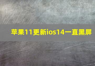 苹果11更新ios14一直黑屏