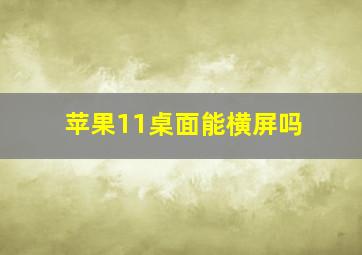 苹果11桌面能横屏吗