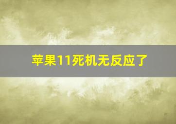 苹果11死机无反应了