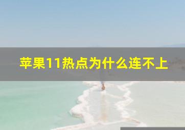 苹果11热点为什么连不上