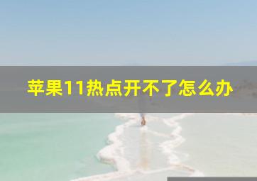 苹果11热点开不了怎么办