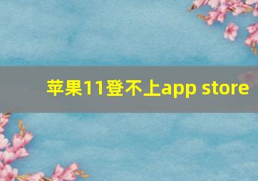 苹果11登不上app store