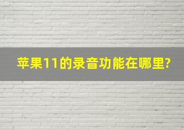 苹果11的录音功能在哪里?