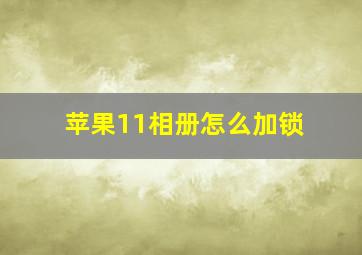 苹果11相册怎么加锁