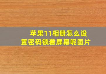 苹果11相册怎么设置密码锁着屏幕呢图片