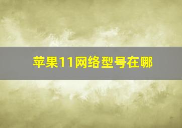 苹果11网络型号在哪