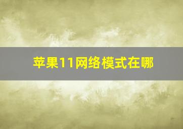 苹果11网络模式在哪