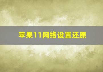 苹果11网络设置还原