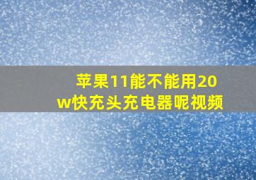 苹果11能不能用20w快充头充电器呢视频