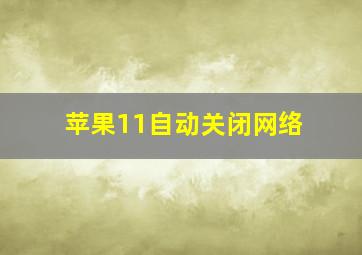 苹果11自动关闭网络