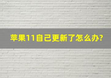 苹果11自己更新了怎么办?