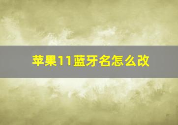 苹果11蓝牙名怎么改