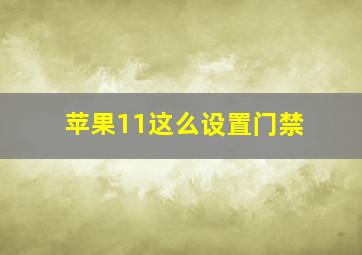 苹果11这么设置门禁