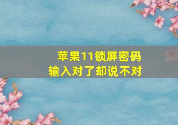 苹果11锁屏密码输入对了却说不对